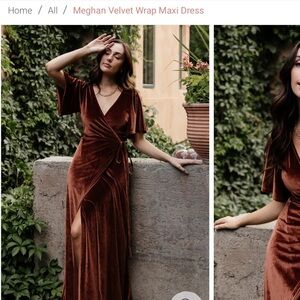 Velvet Wrap Maxi Dress